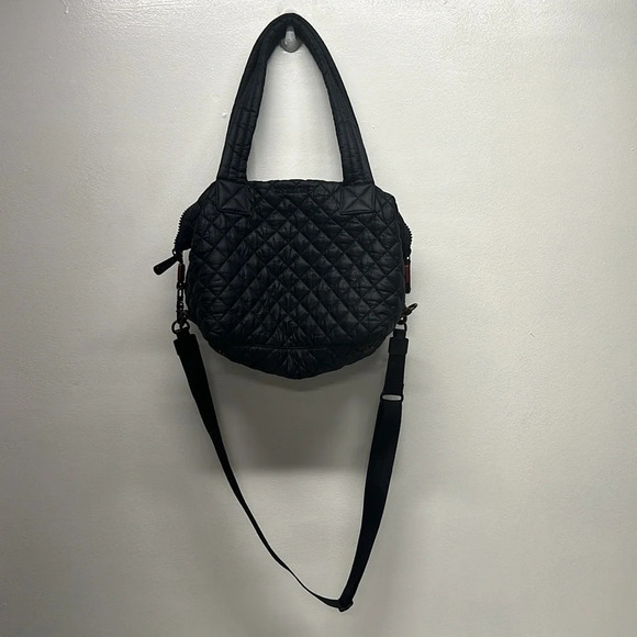 MZ Wallace Large Sutton Deluxe Tote Bag Crossbody Purse in Quilted Black Brown - Picture 2 of 12